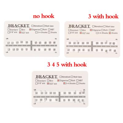 20Pcs/Set Dental Orthodontic Mini Edgewise Metal Bracket 3 With Hook 3 4 5 With Hooks/No Hook