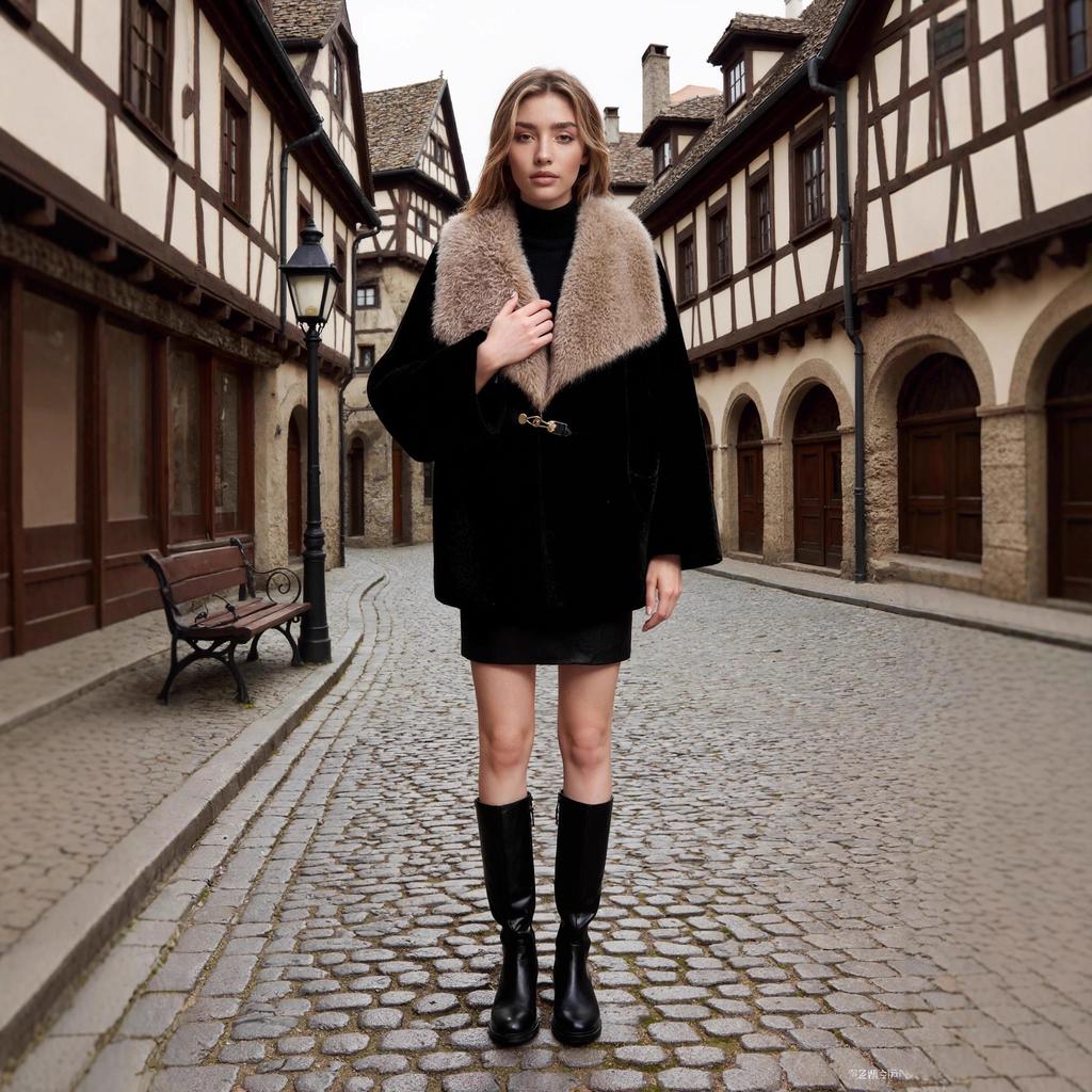 2025 Autumn and Winter New Fur Coat Imitation Fur Coat Big Fur Collar Casual Coat