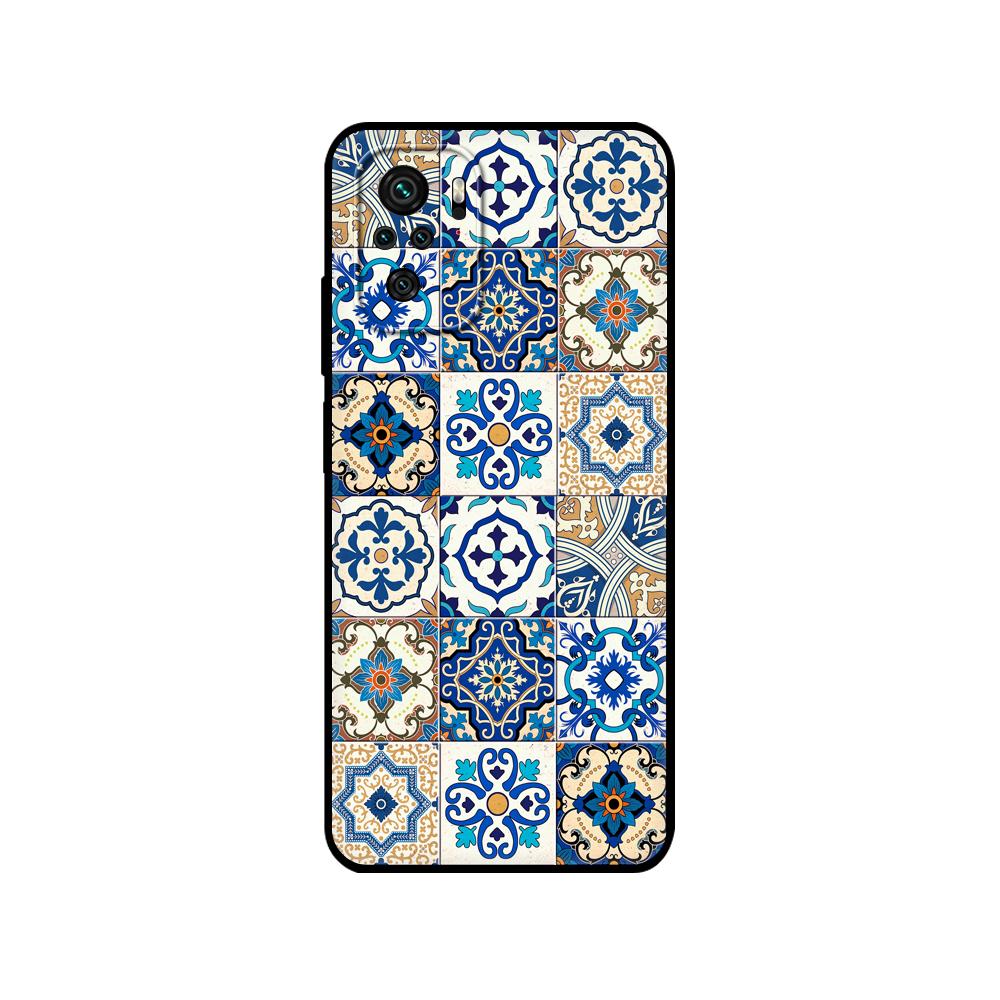 Czarne etui TPU dla Xiaomi Redmi 9T Etui Redmi Note 9T Note 10 5G 4G Pro 10S Etui 3D Wytłaczany Vintage Retro Krata Kwiat