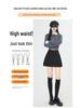 Women's High Waist Gray Wool Blend Skirt Shorts - Autumn/Winter A-line Slit Design, Slimming Hip-Hugging Fit.