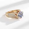 Lamp Luxury Three-Carat Super Flash Eight Hearts And Eight Arrows Zircon Ring Women'S Advanced Sense Open Index Finger Ring