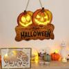 Décoration d'Halloween Lumière LED Accroche-porte Panneau de bienvenue Joyeux Halloween Citrouille Artisanat Mural Pour Maison Jardin Extérieur Décor Horreur