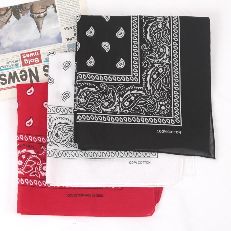Unisex Cotton Bandana Kerchief Hip Hop Black Hair Band Neck Scarf Sports Headwear Wrist Wraps Head Square Scarves Handkerchief