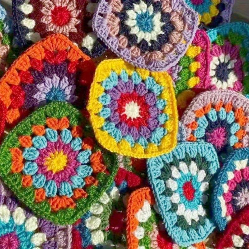 60/80ks Velkoobchodní sada háčkovaných čtverců Vícebarevná silná příze Řemeslná sada s kompletními DIY babičkovskými čtverci pro deky Amigurumi Koberce