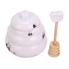 Ceramic Honey Pot Accessory with Lid Multifunctional Food Dispenser Storage Containers for Sugar