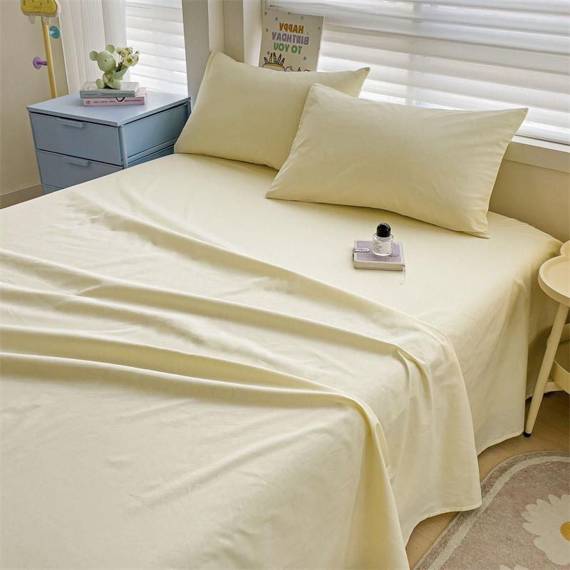New Thick Minimalist Striped Brushed Bed Sheet for Single Double Student Dormitory