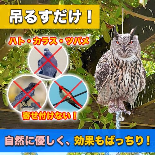 Sac Taske Bird Repellent, Realistic Owl Design, Bird Scare, Pigeon Repellent, Crow Repellent, Bird Pest Control (Set of 2 Horned Owls)