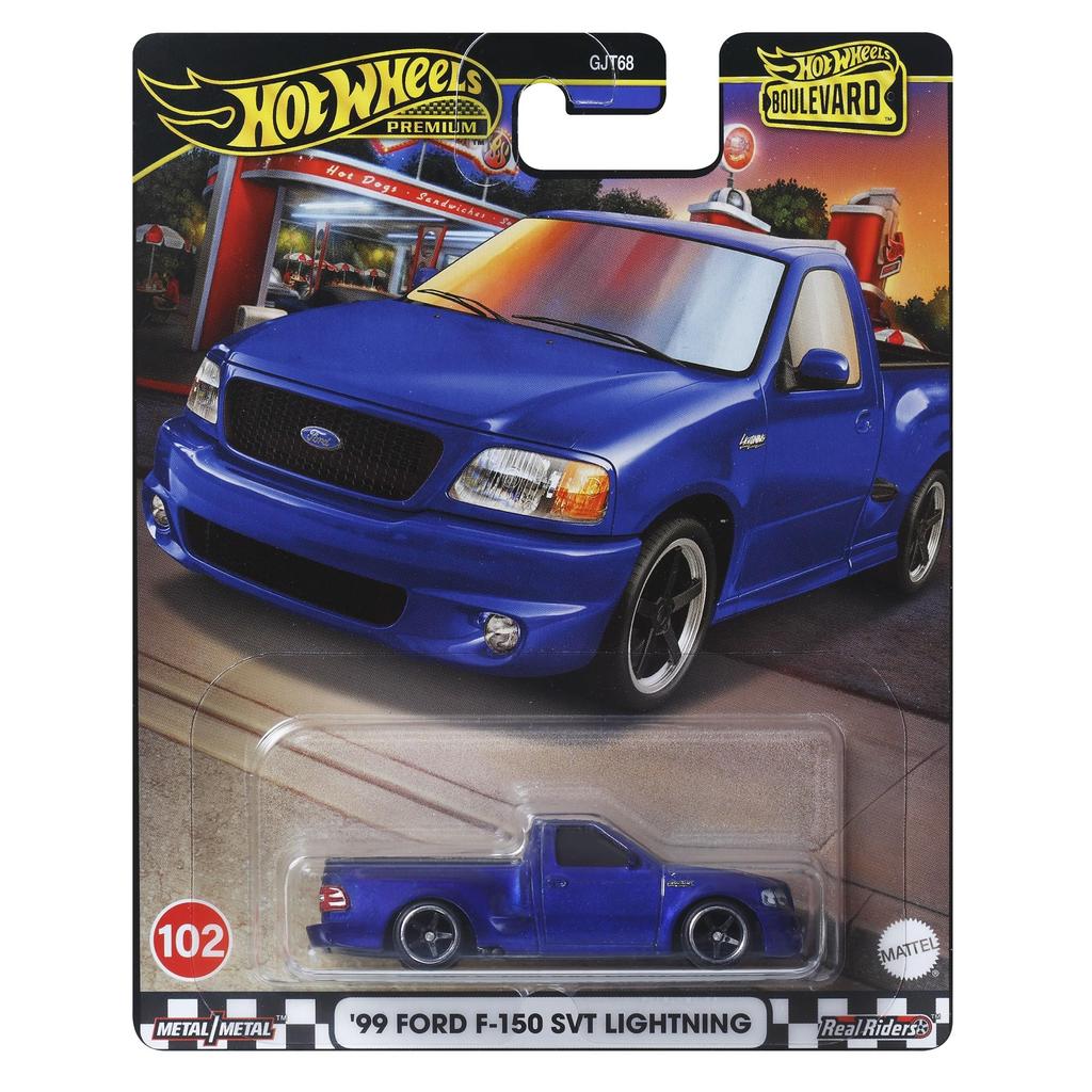 Hot Wheels Boulevard Ford SVT Lightning Vehicle Toy Mini Car for Ages 3 and Up Blue HRT60 '99 F-150