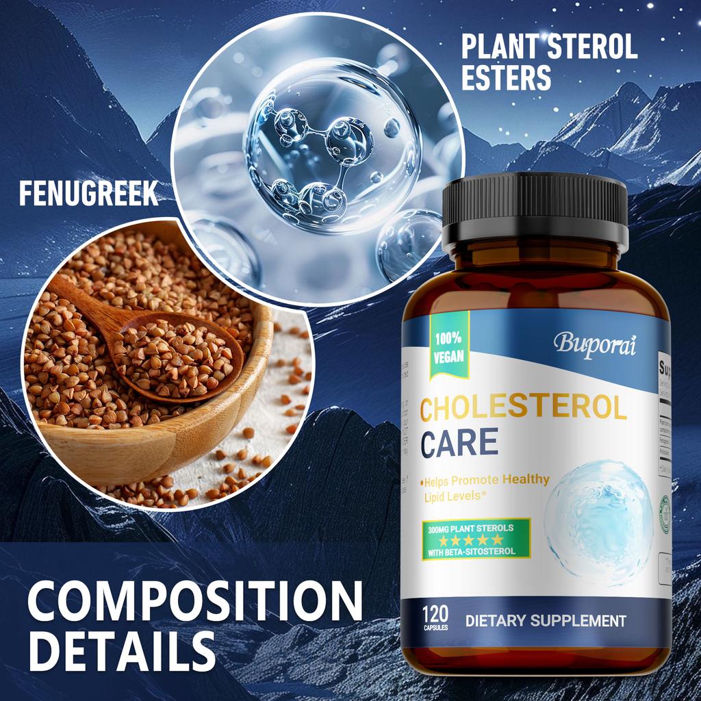 Contains a Mixture of Phytosterols, Fenugreek, and Polyeicosanol, Which Helps Lower Cholesterol and Blood Lipid Levels.