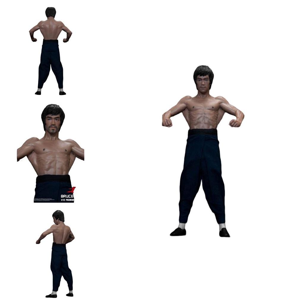 Bruce Lee Bat Mușchi Statuie Corp Întreg cu Capete Interșanjabile Figurină de Colecție
