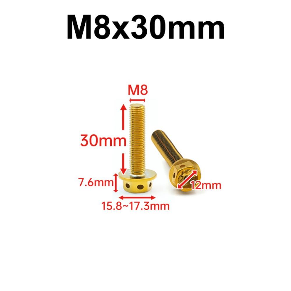 10/15/20/25/30/35/40/45/50/60 Titanium Bolt With Drilled Holes Hex Head Screws Motorcycle