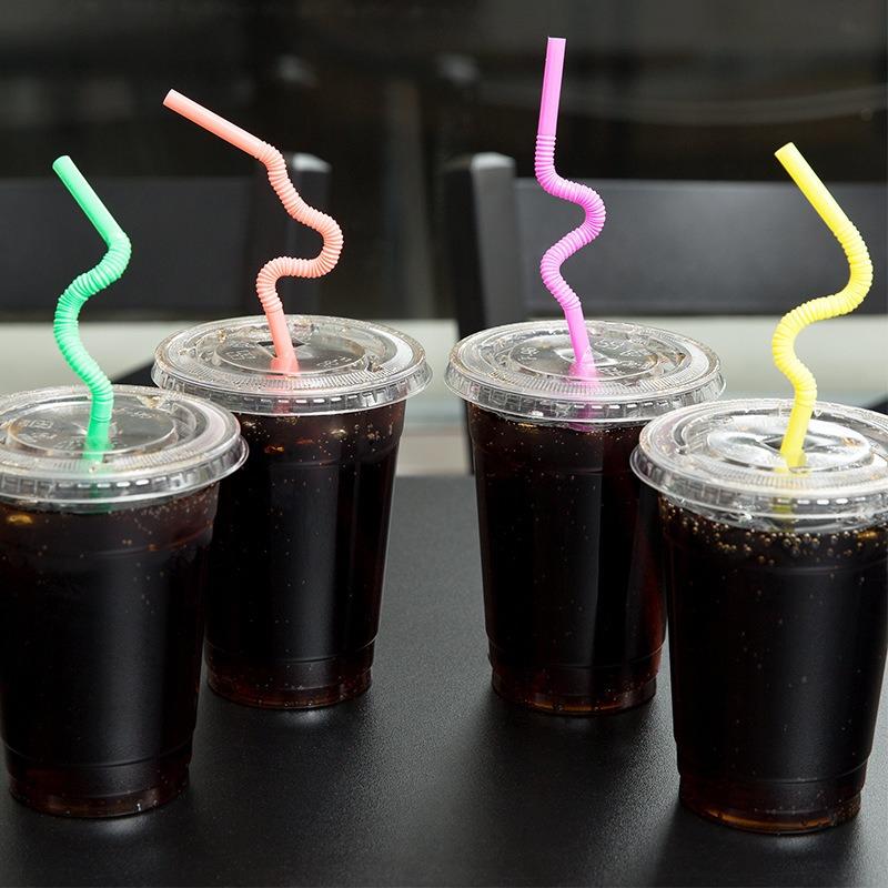 Artistic Straws Disposable Beverage StrawsFood-grade Plastic Colored and Flexible Straws