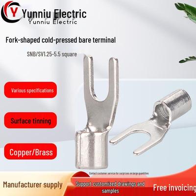 Cold-pressed U-shaped Copper Terminal Connector SNB Fork-type Wire Terminal Lug with Free Invoice