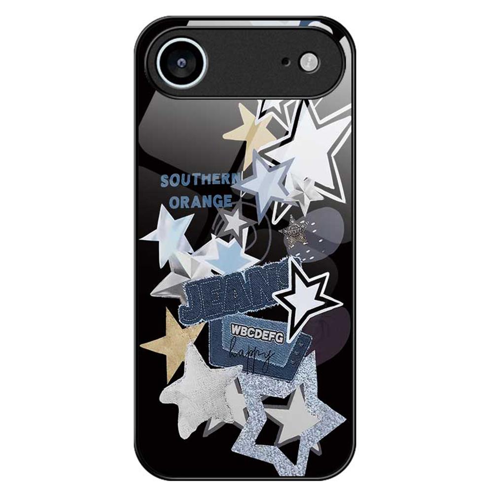 For iPhone 17 Air Case PC TPU Tempered Glass Pattern Printing Phone Back Cover