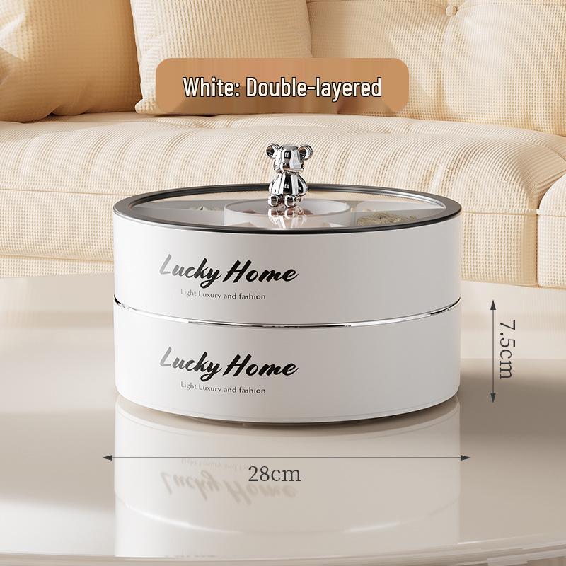 Elegantní miska na ořechy a sladkosti: Uzavíratelný talíř na ovoce a krabička na svačiny pro konferenční stolek