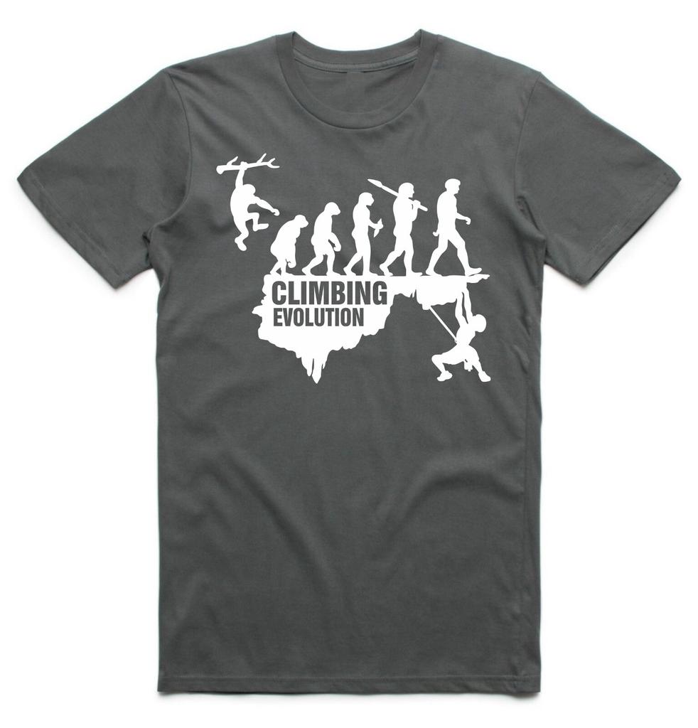 Evolution Of Rock Climbing T Shirt Mountain Climber Cliff Holiday Birthday Top
