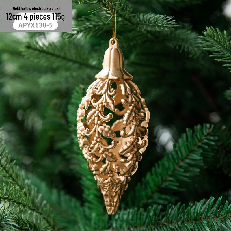 Gangheng Gold Star Pendant and Irregular-Shaped Christmas Tree Ornaments Set