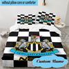 Set Biancheria da Letto Personalizzato con Nome e Stemma del Newcastle United Football Club, 3 Pezzi, Include 1 Federa Copripiumino e 2 Federe per Cuscini, Adatto per Dormitori e Camere da Letto, Regalo