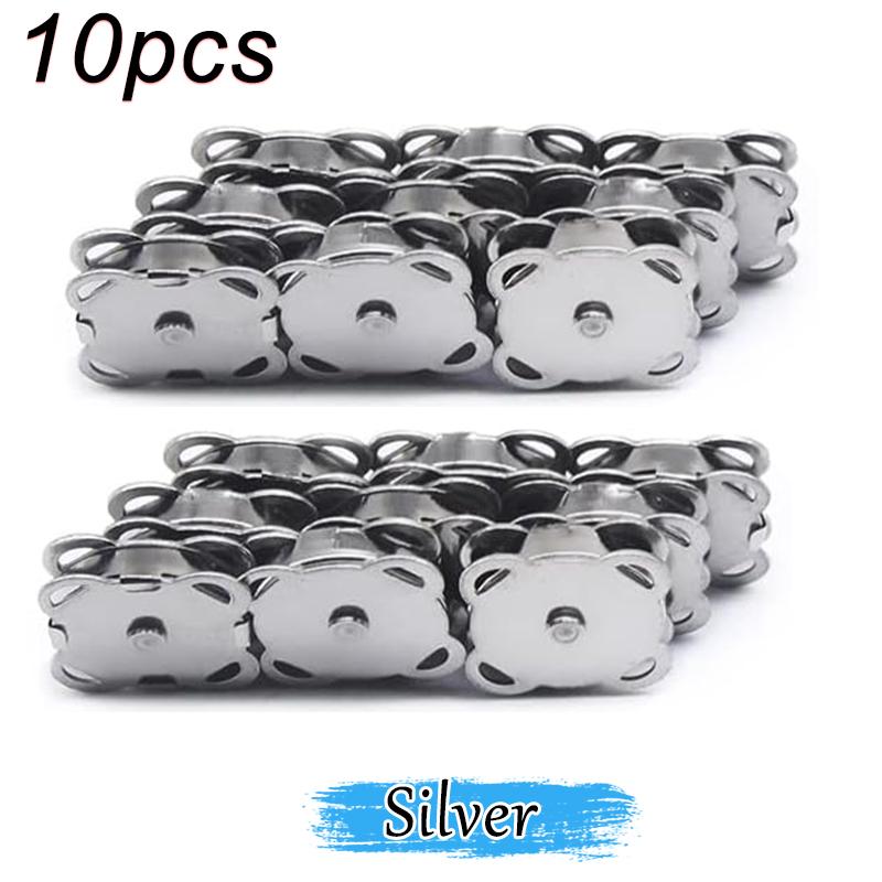 5sets 14mm 8mm Sew-on Metal Magnet Buckle Snap Fasteners Buttons Kits DIY Sewing Garment Accessories Materials Wallet Buckle