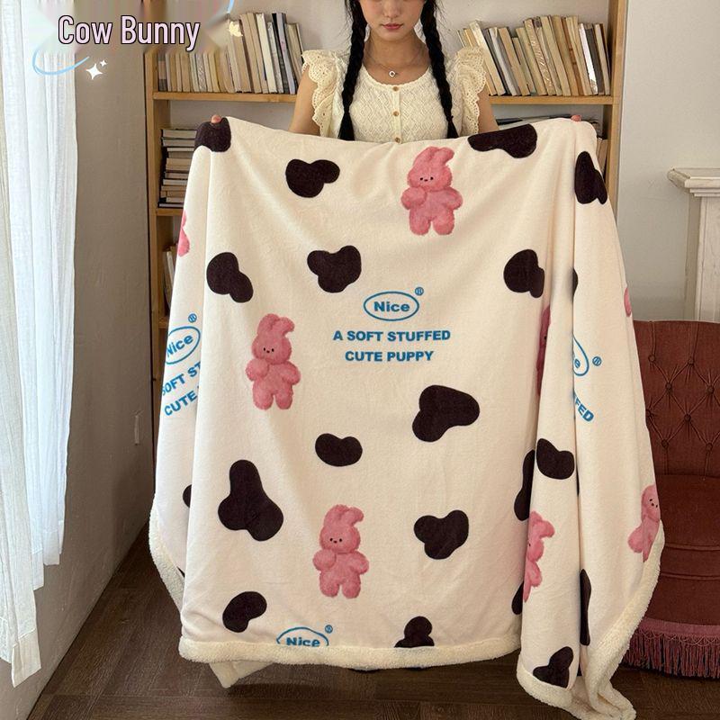 Cozy Lamb Fleece Blanket - Soft, Warm Shawl for Office, Sofa, or Dorm Naps.