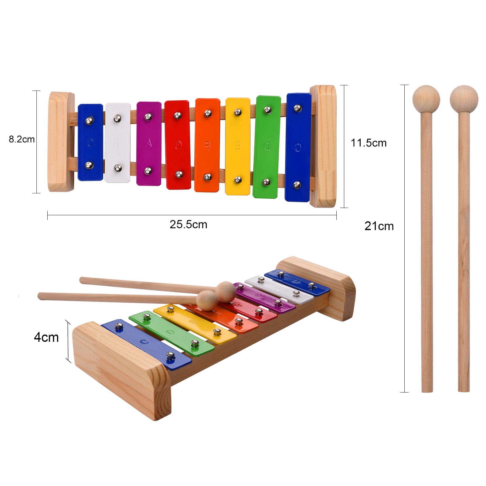

Wood Pine Xylophone 8 Note C Key Percussion Toddle Kid Musical Toy разноцветный