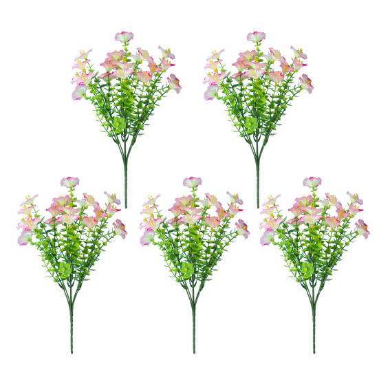 

Букет искусственных цветов петунии, искусственные цветы для улицы, реалистичные, устойчивые к ультрафиолетовому излучению, искусственные цветы для крыльца, патио, подвесной корзины 5pcs