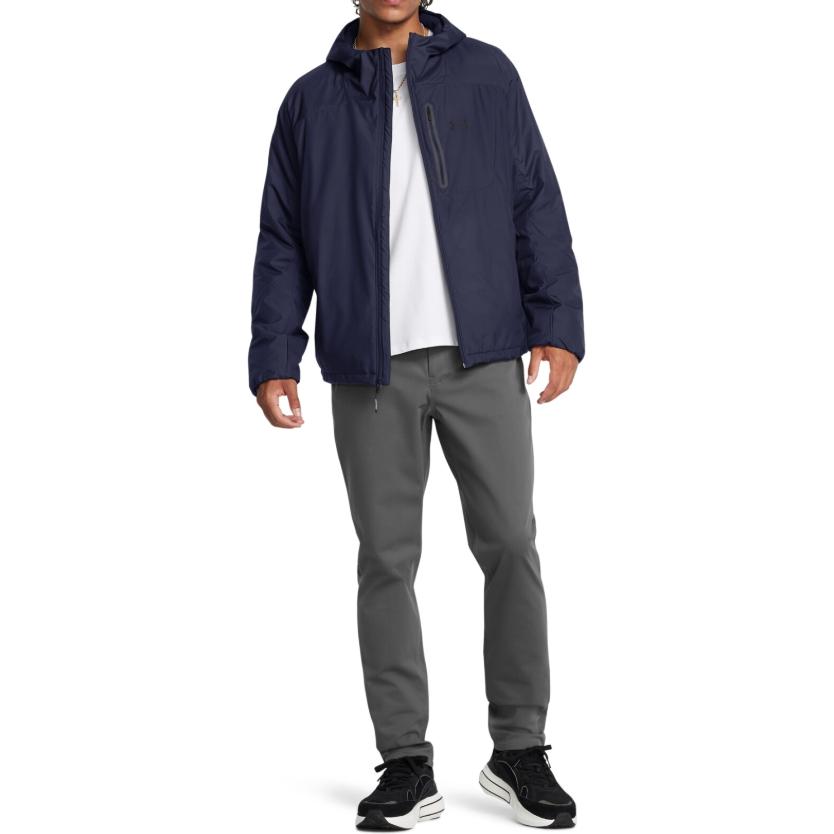 Under Armour Solid Color Hooded Zip-Up Long Sleeve Jacket Men jackets Navy-Blue 1388902-410