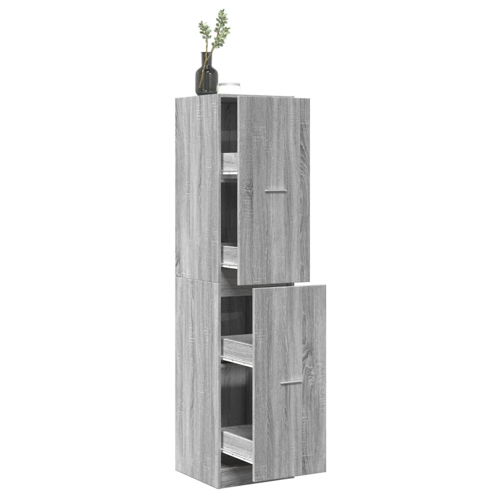 Pharmacy Cabinet Grey Sonoma 40 X 41 X 174.5 Cm Particleboard