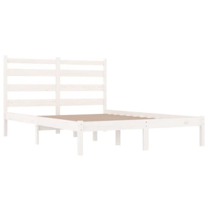 VidaXL Cadre de lit Blanc Bois de pin massif 120x200 cm 3103644