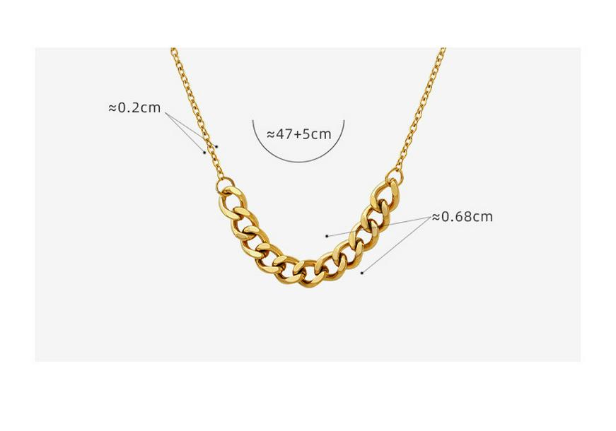 European & American Bold Thick Chain Patchwork Necklace for Women - Hip Hop Trend, 18K Gold-Plated Titanium Steel Jewelry