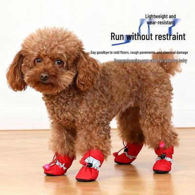 Herbst-Winter Wasserdichte Hunderegenstiefel: Weiche Pfotenschutzhüllen für Pudel, Zwergspitze, Bichons und Teddys.