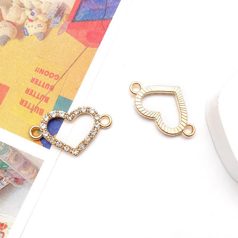 Wisiorek w kształcie serca z 15-punktowym diamentem i kolczyki na Walentynki - Ręcznie robione akcesoria do biżuterii DIY w kształcie serca z kroplą oleju