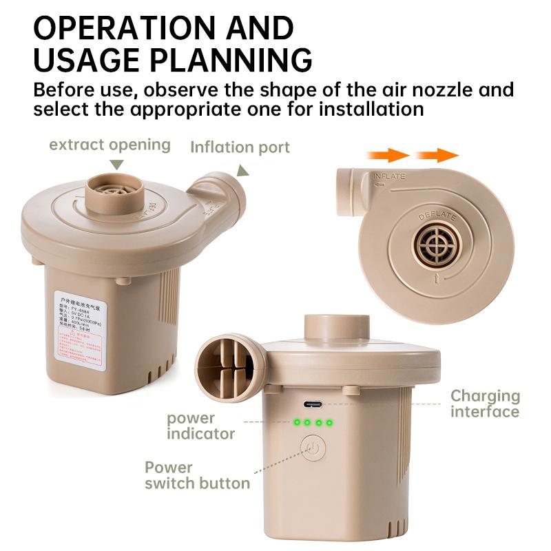 Inflatable pump, portable outdoor camping battery air pump, long endurance household inflatable suction dual-use air pump