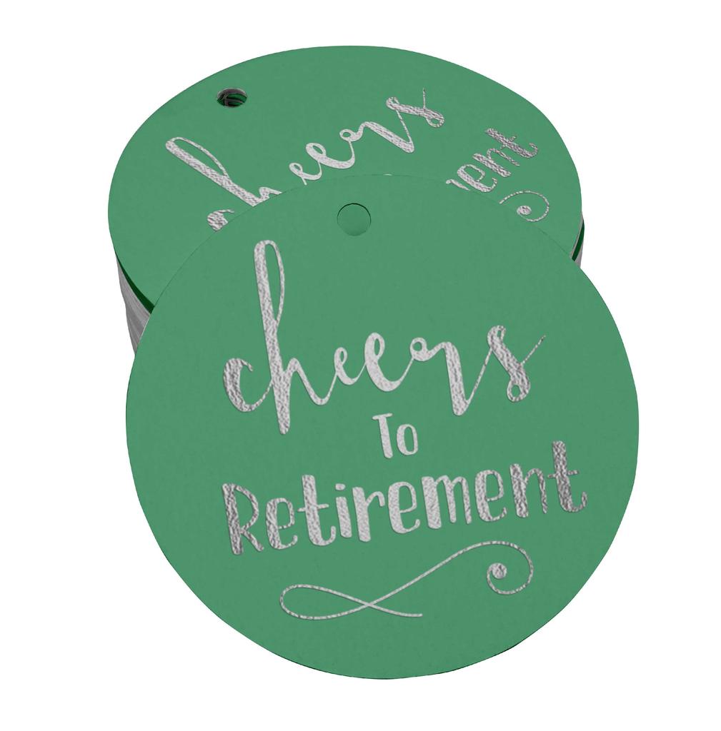 Inkdotpot Pack Of 100 Real Gold Foil Paper Tags Cheers To Retirement Favor Hang