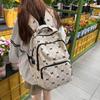 New Casual Fashionable Versatile Bowknot Backpack Cute Minimalist Large Capacity Printed School Bag 3-in-1 Storage Bag Set