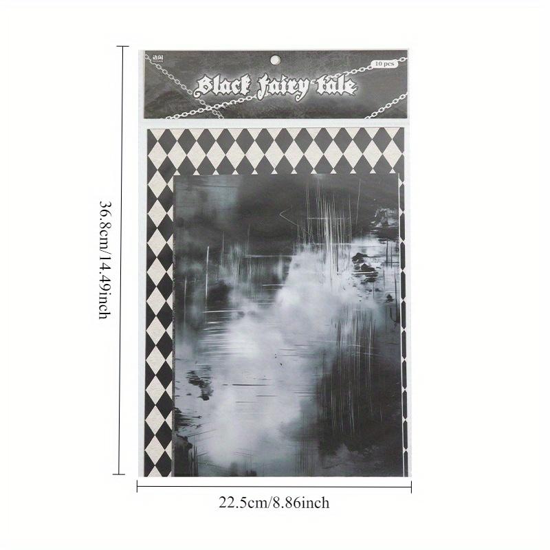 10Sheets/Pack Lightweight Paper Material Paper, Black/Red/Blue/Golden Dark Style, For Hand Account Decoration, Halloween Gift Packaging