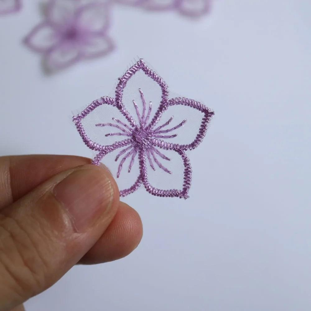 10Pcs Black White Lace Embroidered Flowers Patches Applique Patch Decoration