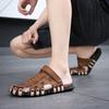 Big Size 46 Luxury Men Leather Slippers Sandals Comfortable Breathable Casual Shoes Men Fashion Sneakers Leisure Men Slippers Slides Footwear Male