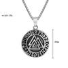 Vintage Stainless Steel Valknut Pendant Necklace Nordic Odin Viking Rune Necklace Men Fashion Biker Amulet Viking Jewelry Gift