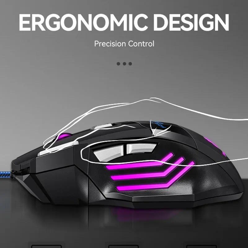 USB Wired Mouse RGB Backlit Ergonomic Game Mice 7D Esports Gaming Mouse Gamer Computer Mouse For PC Desktop Laptop