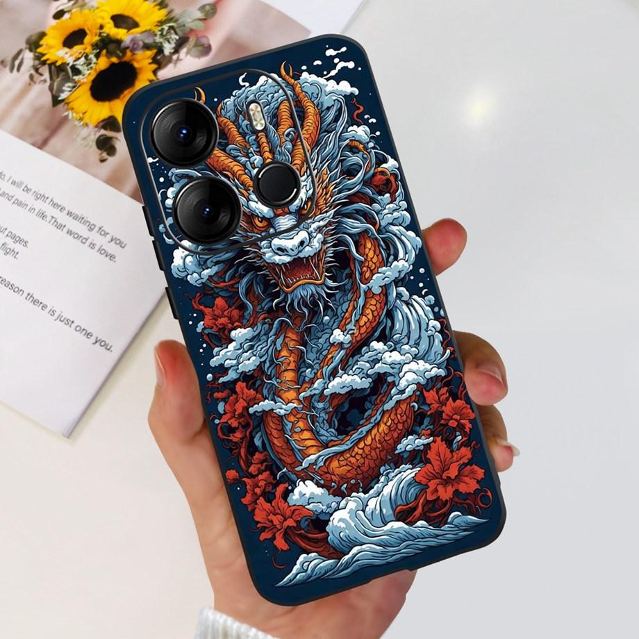 For Tecno Pop 7 BF6 Pop 7 Pro 7PRO BF7 BF7h Case Soft TPU Matte Silicone Bumper Coque Fundas Marble Space Man Dragon Etui Pop7