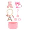 7pcs Cup Accessories Set for Stanley 30oz 40oz Tumbler Straw Cover Cap Boot Spill Proof Stopper Letter Keychain Charm Sticker