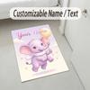 Elephant Theme Crystal Velvet Rug Personalized Custom Name Text Soft Floor Mat Home Decor