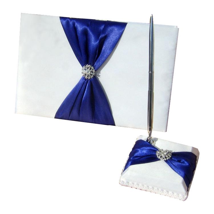 Vertical Flower Knot Guest Book & Pen Holder - European Style Retro Wedding Celebration Signature Book