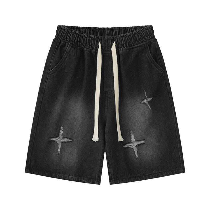 

Модные летние новые повседневные шорты свободного покроя в стиле ретро с градиентом и звездами для мужчин и женщин XXL чёрный