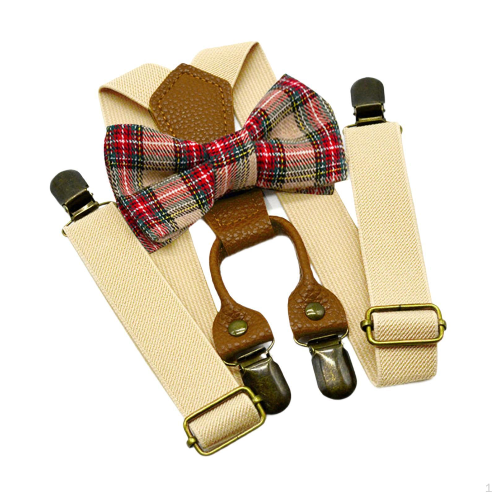 

Детская регулируемая подтяжка с бантом для мальчиков и девочек Beige