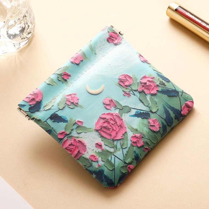 Rose Series Mini Makeup & Accessory Pouch - Portable Lipstick, Airpods, & Cable Storage Bag