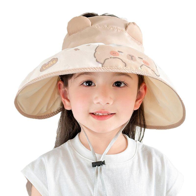 Children's Sun Protection Hat Girls and Boys UV Hat Sun Protection Hat Outdoor Beach Hat Big Brim Fisherman's Hat