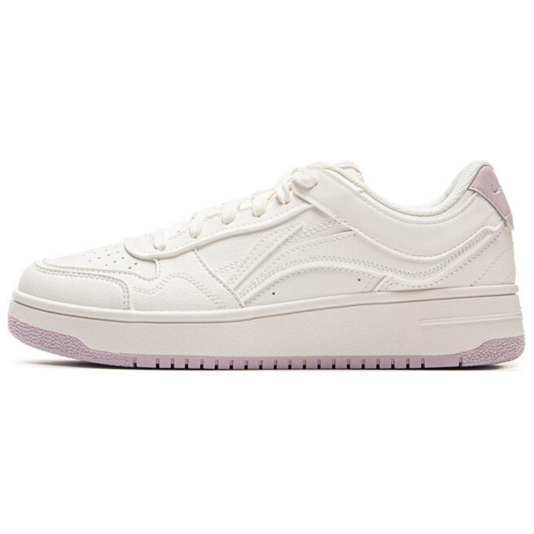New LiNing Tianji Slip Resistant Cushioning Abrasion Resistant Lightweight Low Top Skateboard Shoes Women's White Purple AGCV090-3