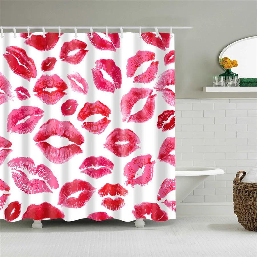 Black and White Shower Curtain Geometric Pattern Waterproof Polyester Home Decor Bath Curtains with Hooks Bathroom Accessories